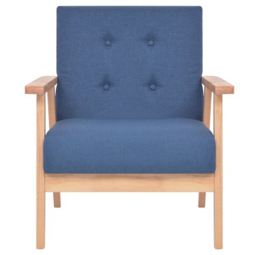 vidaXL Πολυθρόνα Μπλε Υφασμάτινη 64,5x67x73,5cm 1 τεμ.
