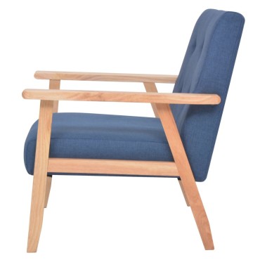 vidaXL Πολυθρόνα Μπλε Υφασμάτινη 64,5x67x73,5cm 1 τεμ.