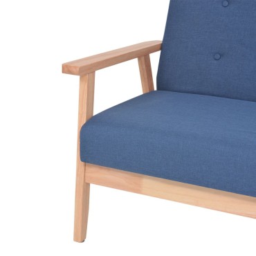 vidaXL Πολυθρόνα Μπλε Υφασμάτινη 64,5x67x73,5cm 1 τεμ.