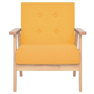vidaXL Πολυθρόνα Κίτρινη Υφασμάτινη 64,5x67x73,5cm 1 τεμ.