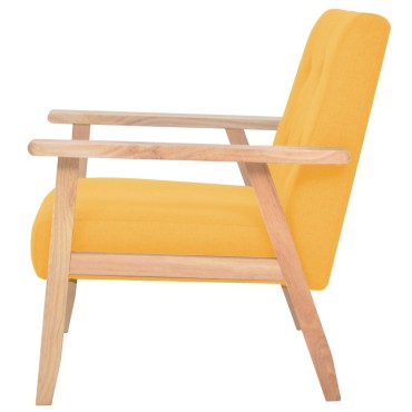 vidaXL Πολυθρόνα Κίτρινη Υφασμάτινη 64,5x67x73,5cm 1 τεμ.