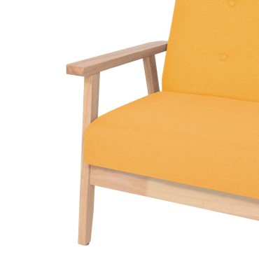 vidaXL Πολυθρόνα Κίτρινη Υφασμάτινη 64,5x67x73,5cm 1 τεμ.