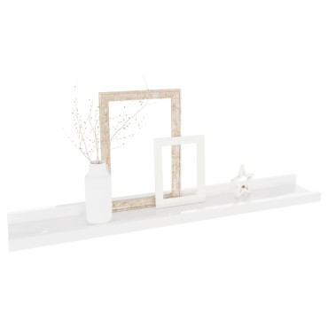 vidaXL Ράφια Τοίχου 4 τεμ. Γυαλιστερό Λευκό 60x9x3cm