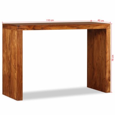vidaXL Τραπέζι Κονσόλα 110x40x76cm Μασίφ Ξύλο με Μελί Φινίρισμα 1 τεμ.
