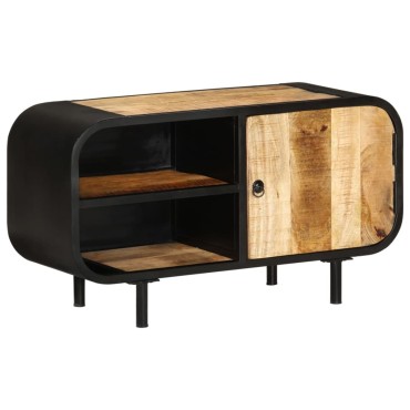 vidaXL Έπιπλο Τηλεόρασης 90x30x48cm από Ακατέργαστο Ξύλο Μάνγκο