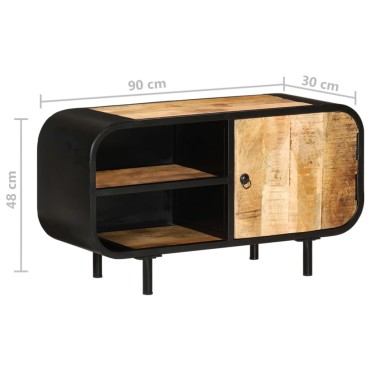 vidaXL Έπιπλο Τηλεόρασης 90x30x48cm από Ακατέργαστο Ξύλο Μάνγκο