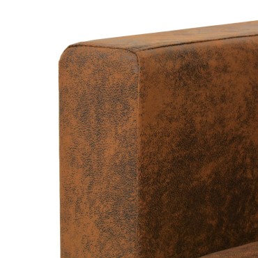 vidaXL Καναπές Διθέσιος 137x73x82cm από Συνθετικό Καστόρι 1 τεμ.