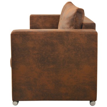 vidaXL Καναπές Τριθέσιος 191x73x82cm από Συνθετικό Καστόρι 1 τεμ.