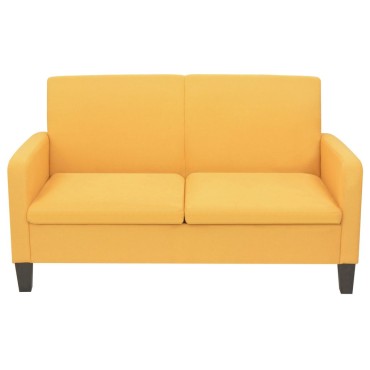 vidaXL Καναπές Διθέσιος Κίτρινος 135x65x76cm 1 τεμ.
