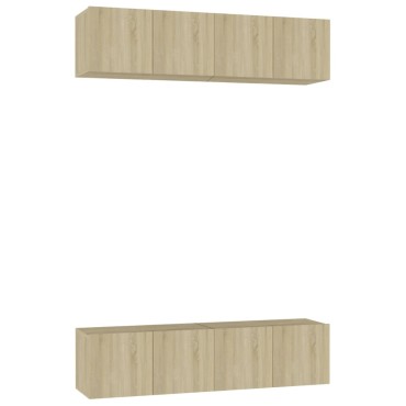 vidaXL Έπιπλα Τηλεόρασης 4 τεμ. Sonoma Δρυς 60x30x30cm Επεξ. Ξύλο