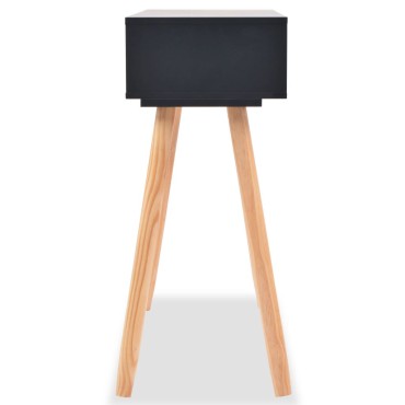 vidaXL Τραπέζι Κονσόλα Μαύρο 80x30x72cm από Μασίφ Ξύλο Πεύκου 1 τεμ.