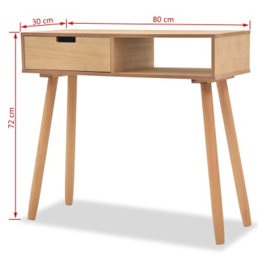 vidaXL Τραπέζι Κονσόλα Καφέ 80x30x72cm από Μασίφ Ξύλο Πεύκου 1 τεμ.