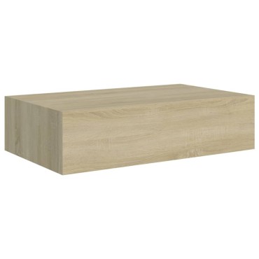 vidaXL Ράφι Επιτοίχιο με Συρτάρι Χρώμα Δρυός 40x23,5x10cm από MDF 1 τεμ.