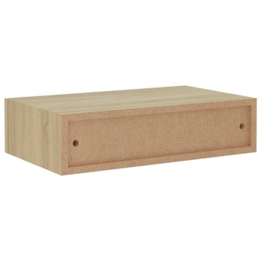 vidaXL Ράφι Επιτοίχιο με Συρτάρι Χρώμα Δρυός 40x23,5x10cm από MDF 1 τεμ.