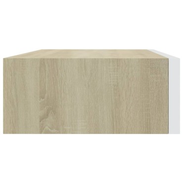 vidaXL Ράφια Τοίχου Συρτάρια 2 τεμ. Δρυς/Λευκό 40x23,5x10cm από MDF