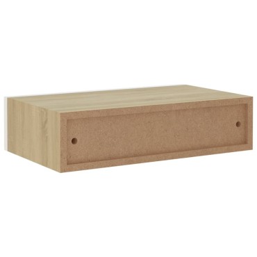 vidaXL Ράφια Τοίχου Συρτάρια 2 τεμ. Δρυς/Λευκό 40x23,5x10cm από MDF