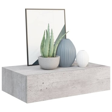 vidaXL Ράφια Τοίχου Συρτάρια 2 τεμ. Γκρι Σκυρ. 40x23,5x10cm από MDF