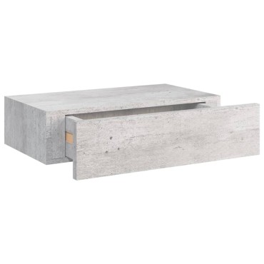 vidaXL Ράφια Τοίχου Συρτάρια 2 τεμ. Γκρι Σκυρ. 40x23,5x10cm από MDF