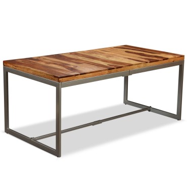 vidaXL Τραπεζαρία από Μασίφ Ξύλο Sheesham και Ατσάλι 180x90x76cm 1 τεμ.