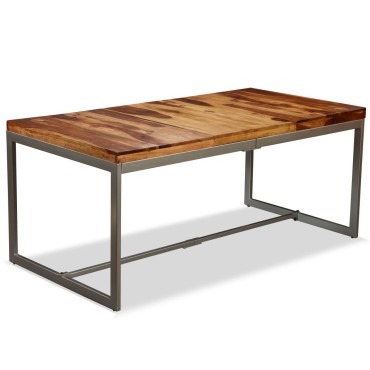 vidaXL Τραπεζαρία από Μασίφ Ξύλο Sheesham και Ατσάλι 180x90x76cm 1 τεμ.