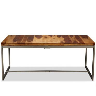 vidaXL Τραπεζαρία από Μασίφ Ξύλο Sheesham και Ατσάλι 180x90x76cm 1 τεμ.