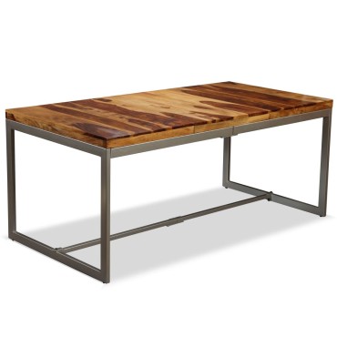 vidaXL Τραπεζαρία από Μασίφ Ξύλο Sheesham και Ατσάλι 180x90x76cm 1 τεμ.
