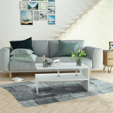vidaXL Τραπεζάκι Σαλονιού Λευκό 90x59x42cm Επεξ. Ξύλο 1 τεμ.