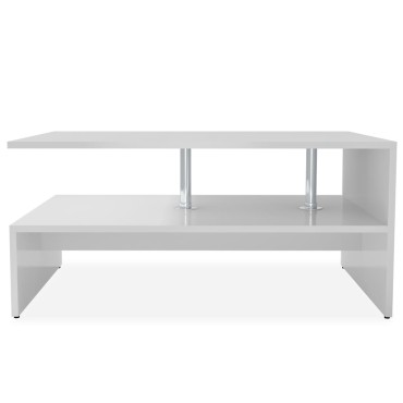 vidaXL Τραπεζάκι Σαλονιού Λευκό 90x59x42cm Επεξ. Ξύλο 1 τεμ.
