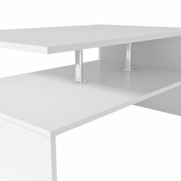 vidaXL Τραπεζάκι Σαλονιού Λευκό 90x59x42cm Επεξ. Ξύλο 1 τεμ.