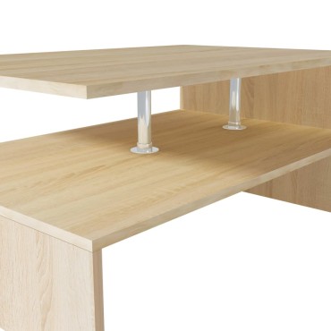 vidaXL Τραπεζάκι Σαλονιού Χρ. Δρυός 90x59x42cm Επεξ. Ξύλο 1 τεμ.