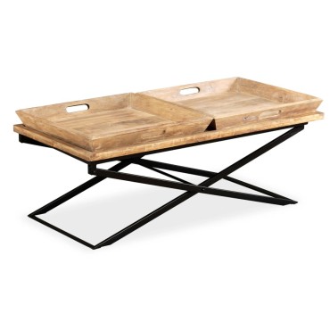 vidaXL Τραπεζάκι Σαλονιού 110x55x42cm από Μασίφ Ξύλο Μάνγκο 1 τεμ.