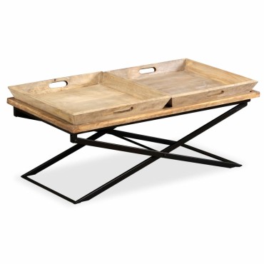 vidaXL Τραπεζάκι Σαλονιού 110x55x42cm από Μασίφ Ξύλο Μάνγκο 1 τεμ.