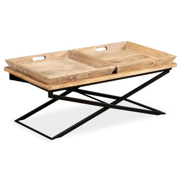 vidaXL Τραπεζάκι Σαλονιού 110x55x42cm από Μασίφ Ξύλο Μάνγκο 1 τεμ.