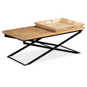 vidaXL Τραπεζάκι Σαλονιού 110x55x42cm από Μασίφ Ξύλο Μάνγκο 1 τεμ.