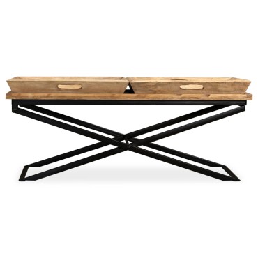 vidaXL Τραπεζάκι Σαλονιού 110x55x42cm από Μασίφ Ξύλο Μάνγκο 1 τεμ.