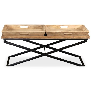 vidaXL Τραπεζάκι Σαλονιού 110x55x42cm από Μασίφ Ξύλο Μάνγκο 1 τεμ.