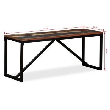 vidaXL Πάγκος 110x35x45cm από Μασίφ Ανακυκλωμένο Ξύλο 1 τεμ.