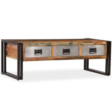 vidaXL Τραπεζάκι Σαλονιού με 3 Συρτάρια 100x50x35cm Ανακυκλ. Ξύλο 1 τεμ.