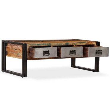 vidaXL Τραπεζάκι Σαλονιού με 3 Συρτάρια 100x50x35cm Ανακυκλ. Ξύλο 1 τεμ.