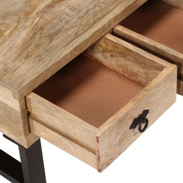 vidaXL Τραπεζάκι Σαλονιού με 3 Συρτάρια 90x50x35cm Μασίφ Ξύλο Μάνγκο 1 τεμ.