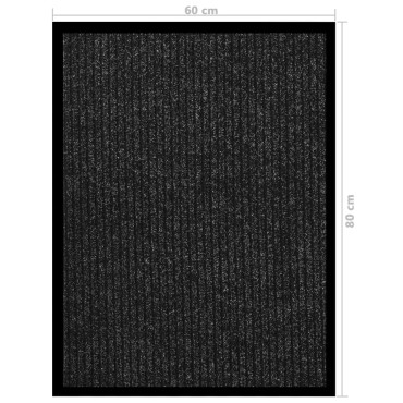 vidaXL Πατάκι Εισόδου Ριγέ Ανθρακί 60 x 80 εκ.