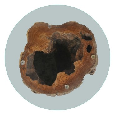 vidaXL Τραπεζάκι Σαλονιού 50x40cm από Ξύλο Teak / Γυαλί 1 τεμ.