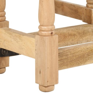 vidaXL Τραπεζαρία Στρογγυλή 110x76cm από Μασίφ Ξύλο Μάνγκο 1 τεμ.