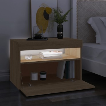 vidaXL Έπιπλο Τηλεόρασης με LED Sonoma Δρυς 60x35x40cm