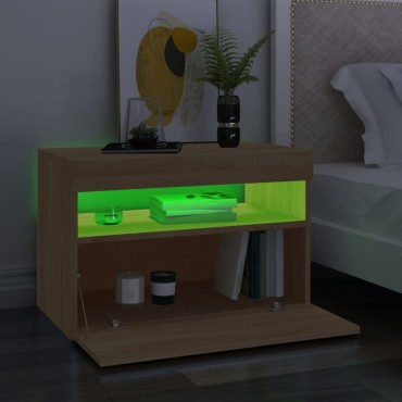 vidaXL Έπιπλο Τηλεόρασης με LED Sonoma Δρυς 60x35x40cm