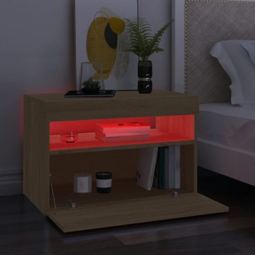 vidaXL Έπιπλο Τηλεόρασης με LED Sonoma Δρυς 60x35x40cm