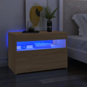 vidaXL Έπιπλο Τηλεόρασης με LED Sonoma Δρυς 60x35x40cm