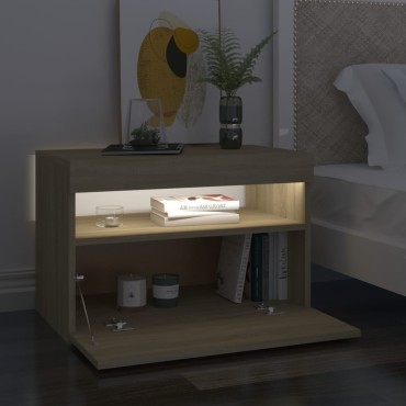 vidaXL Έπιπλα Τηλεόρασης με LED 2 τεμ. Sonoma Δρυς 60x35x40cm