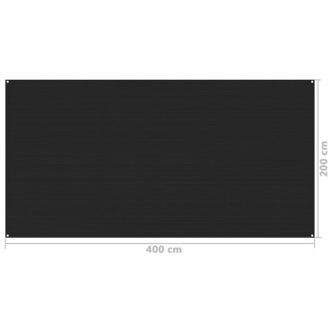 vidaXL Χαλί Σκηνής Μαύρο 200 x 400 εκ.