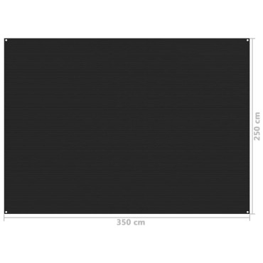 vidaXL Χαλί Σκηνής Μαύρο 250 x 350 εκ.